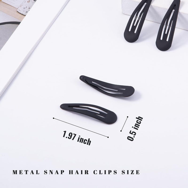 Cptots Small Hair Barrettes For Women No Slip Metal Snap Clips For Thin And Fine Hair,Matte Black,20 PCS,1.97 x 0.5 Inch. - Image 2
